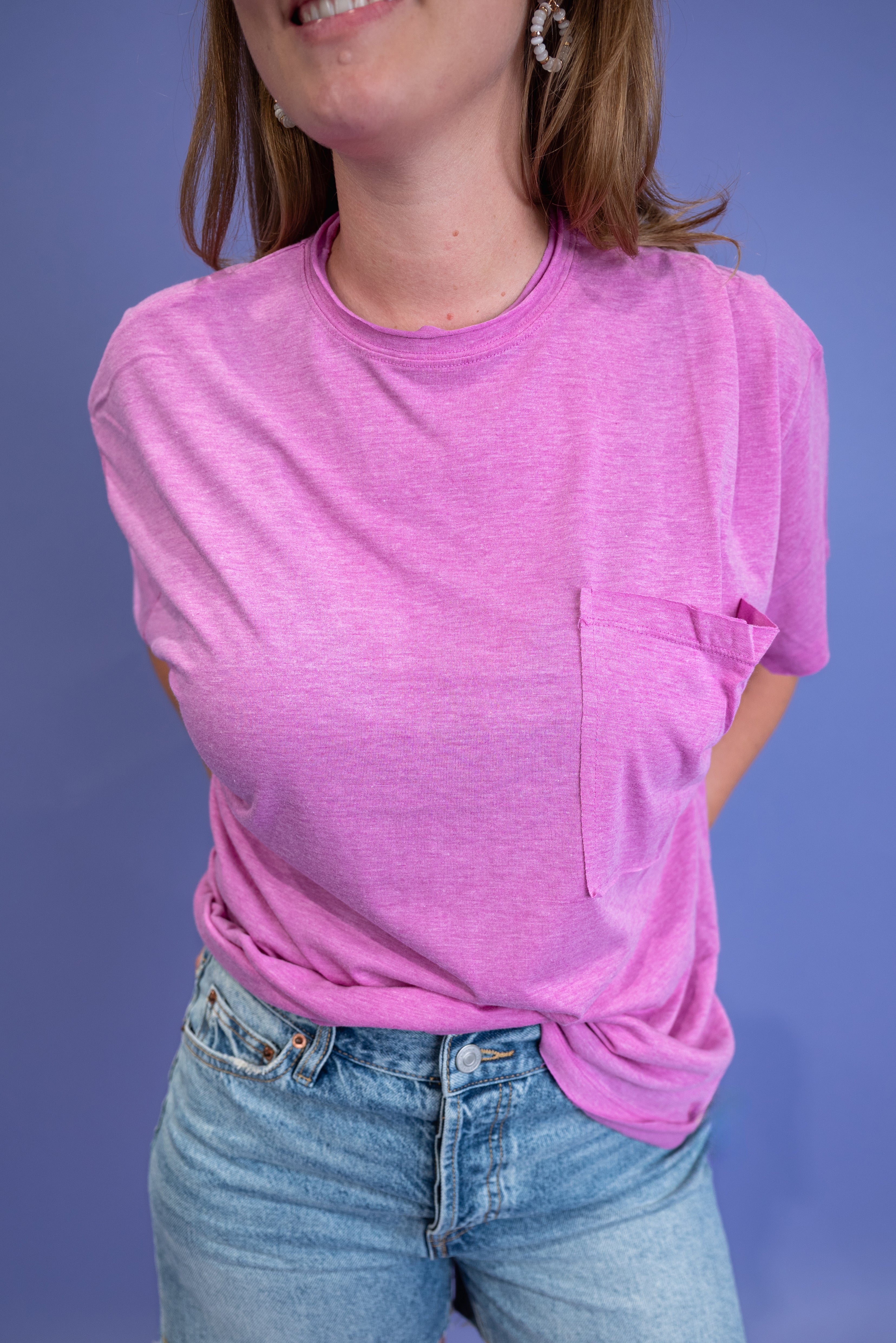 Twist & Comfort Boyfriend Top - Pink