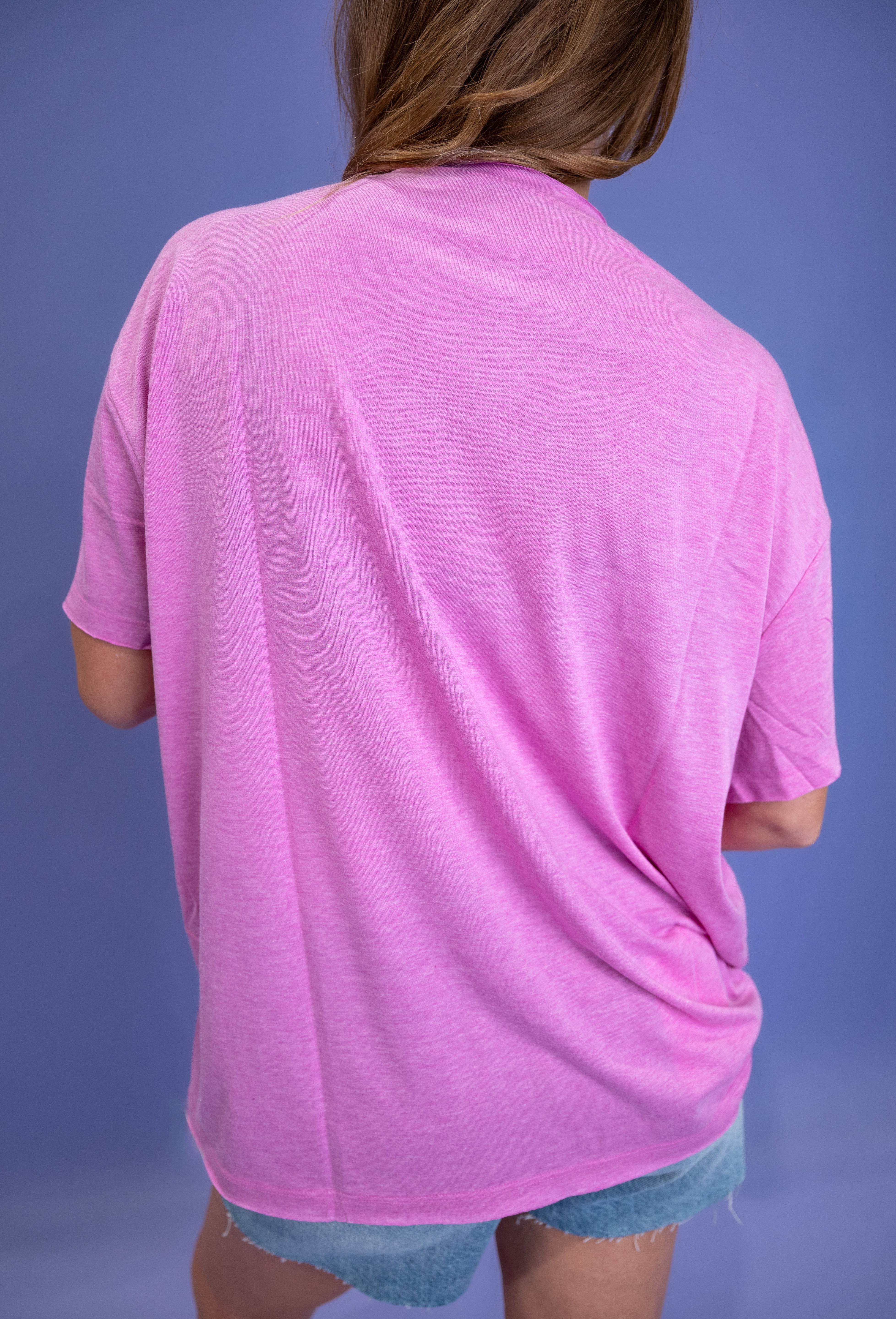 Twist & Comfort Boyfriend Top - Pink