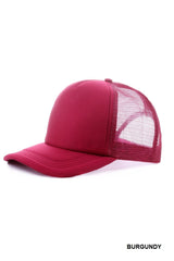 Breathable Mesh Back Trucker Cap - Burgundy DOORBUSTER