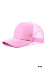 Breathable Mesh Back Trucker Cap - Pink DOORBUSTER