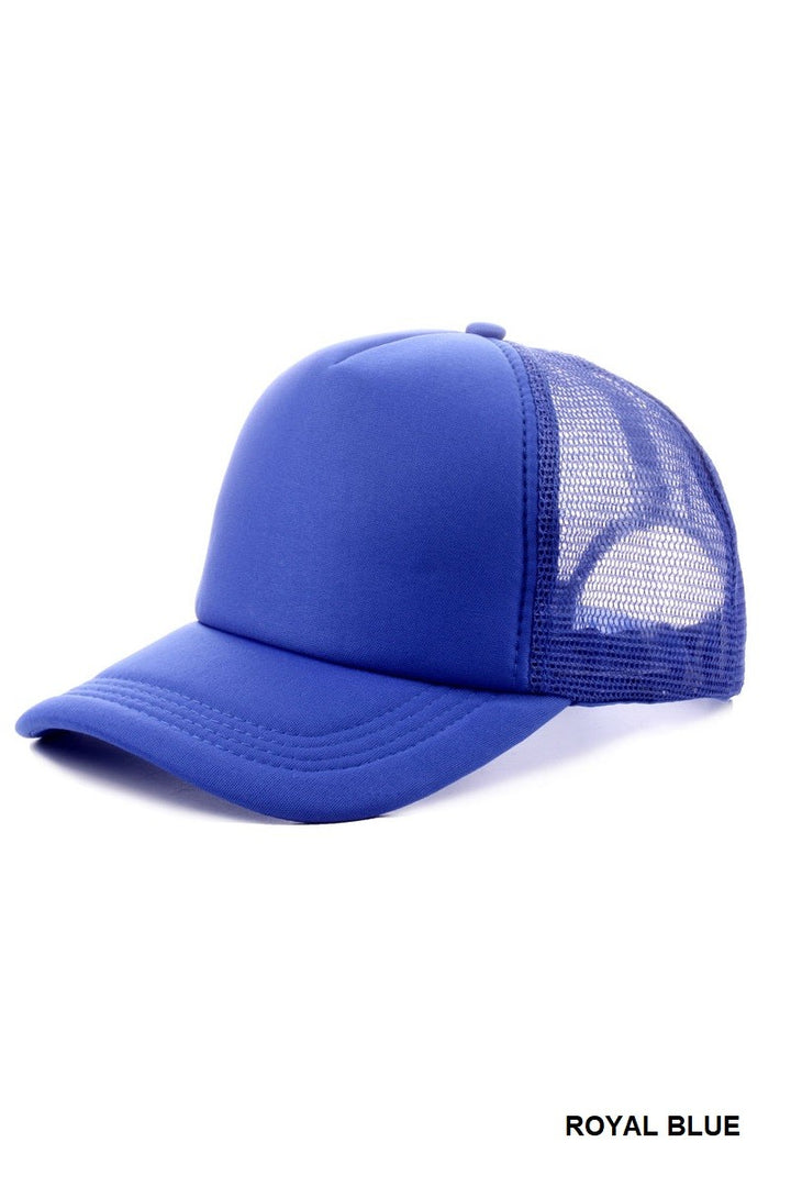 Breathable Mesh Back Trucker Cap - Royal Blue DOORBUSTER