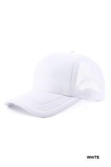 Breathable Mesh Back Trucker Cap - White DOORBUSTER