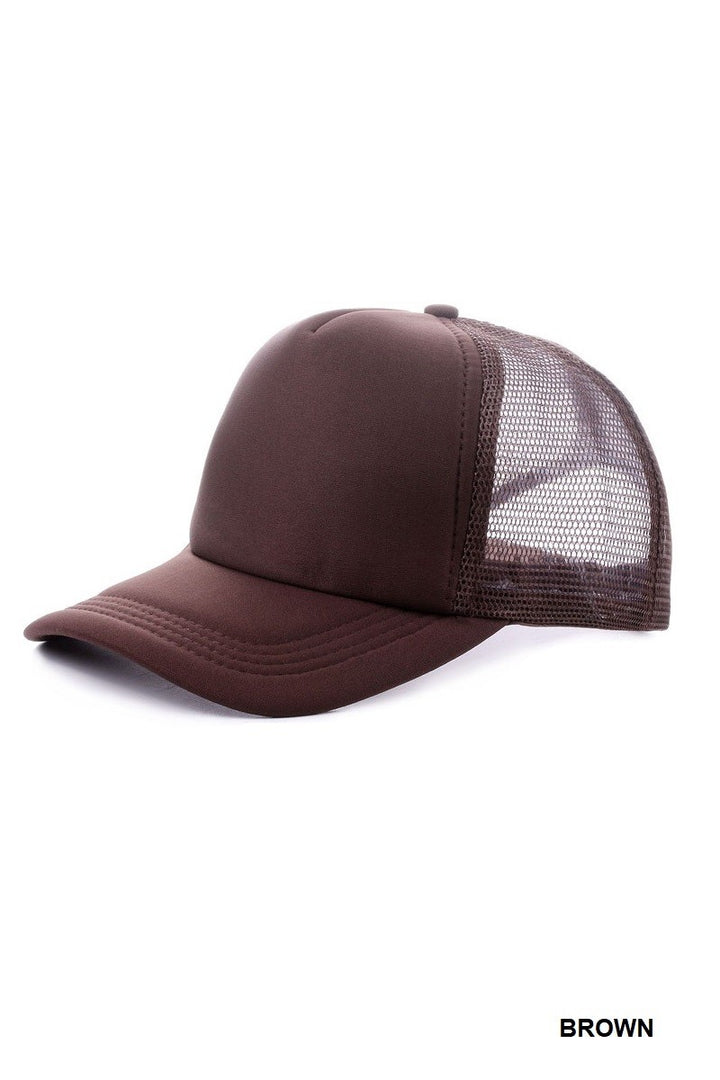 Breathable Mesh Back Trucker Cap - Brown DOORBUSTER