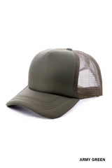 Breathable Mesh Back Trucker Cap - Army Green DOORBUSTER