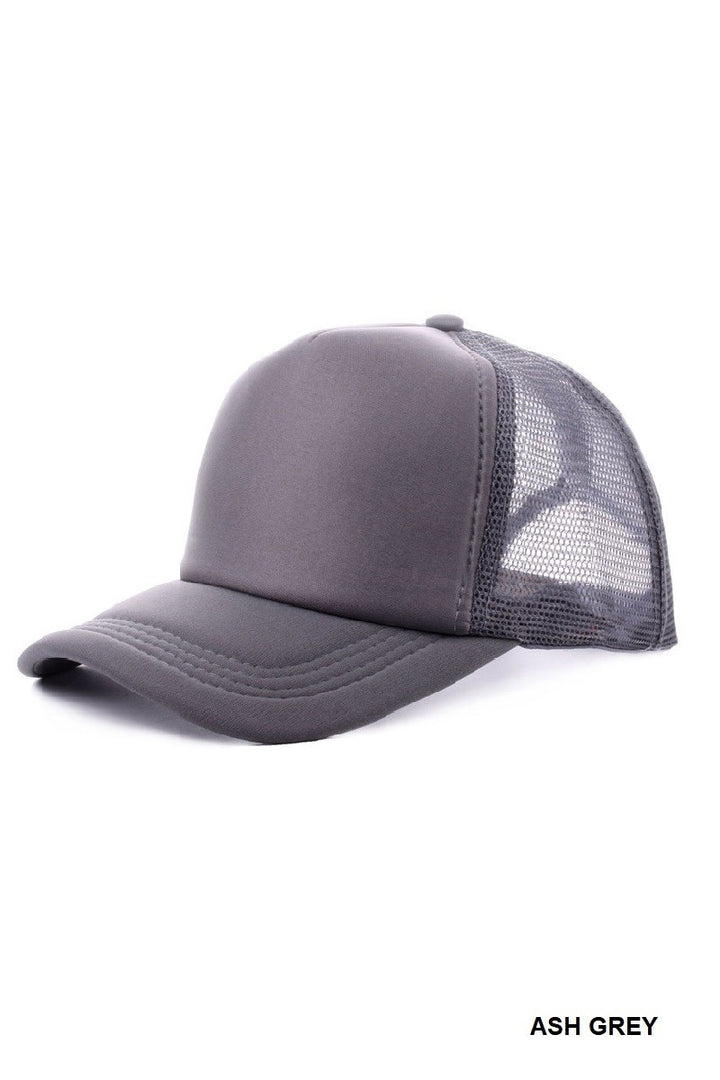 Breathable Mesh Back Trucker Cap - Ash Grey DOORBUSTER