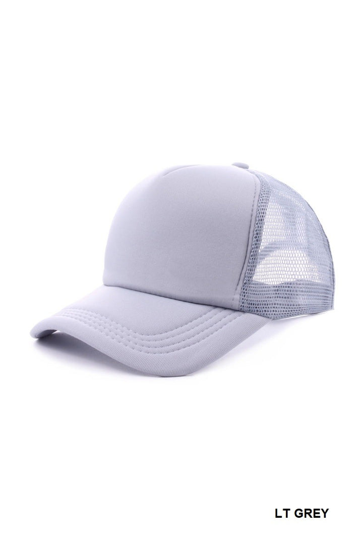 Breathable Mesh Back Trucker Cap - Light Grey DOORBUSTER
