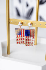 USA Crystal Flag Earrings