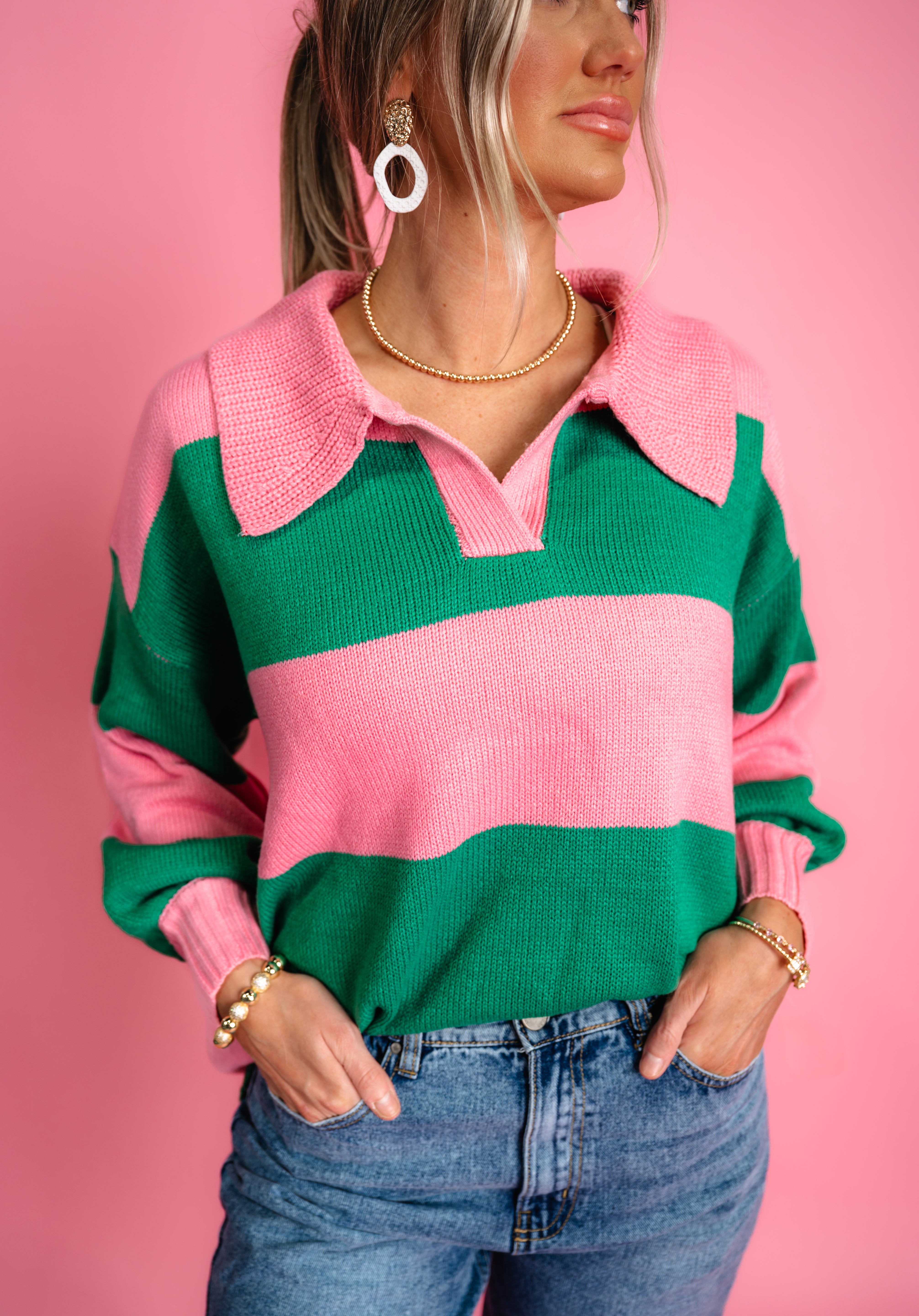 Urban Breeze Oversized Sweater - Pink