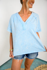 Velvet Sky Basic Top - Baby Blue