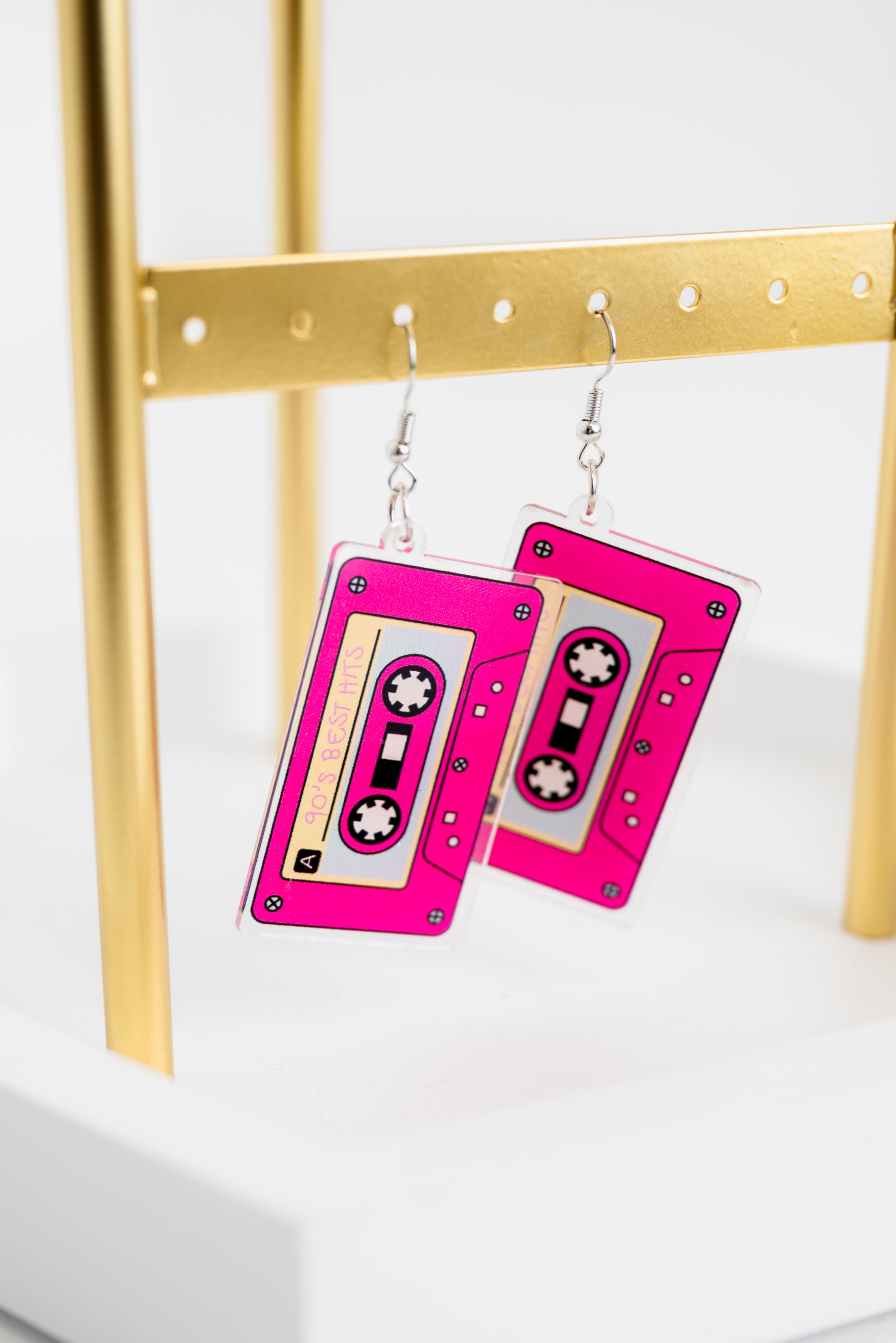 Vintage Music Tape Drop Earrings