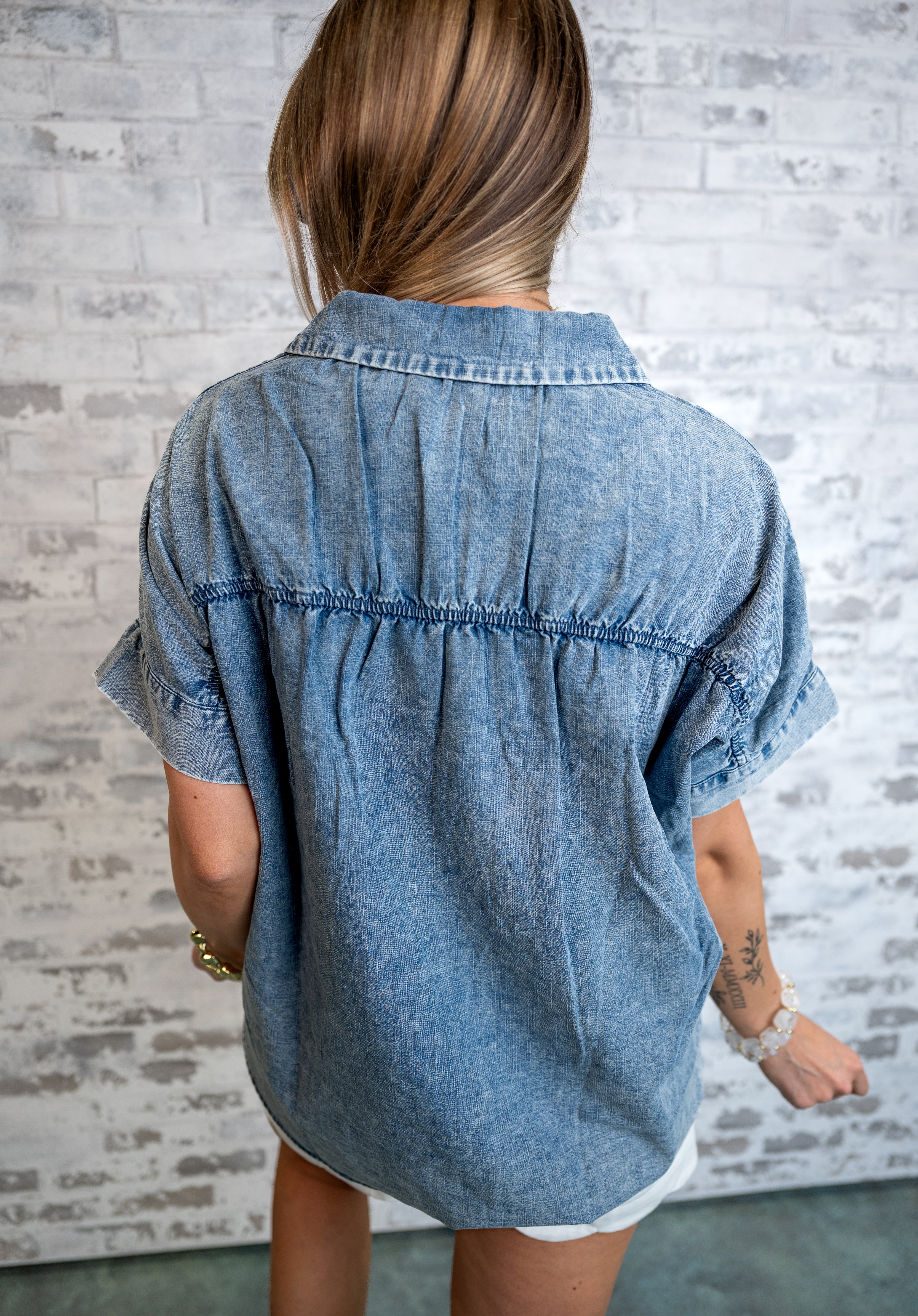 Vintage Wash Chambray Top