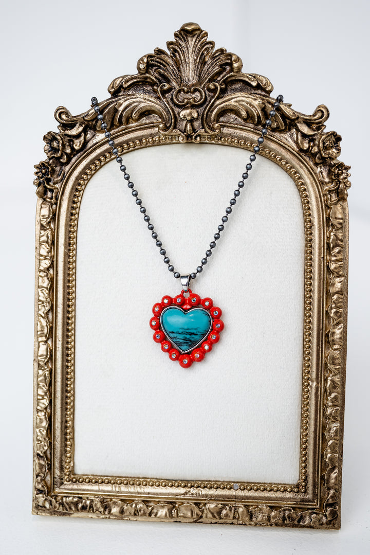 Western Turquoise Heart Necklace