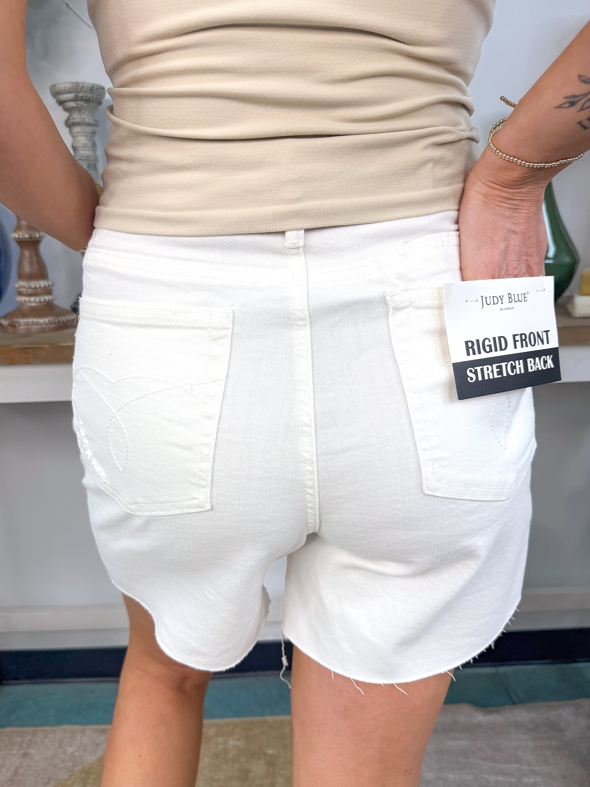 White Rigid Denim Shorts FINAL SALE