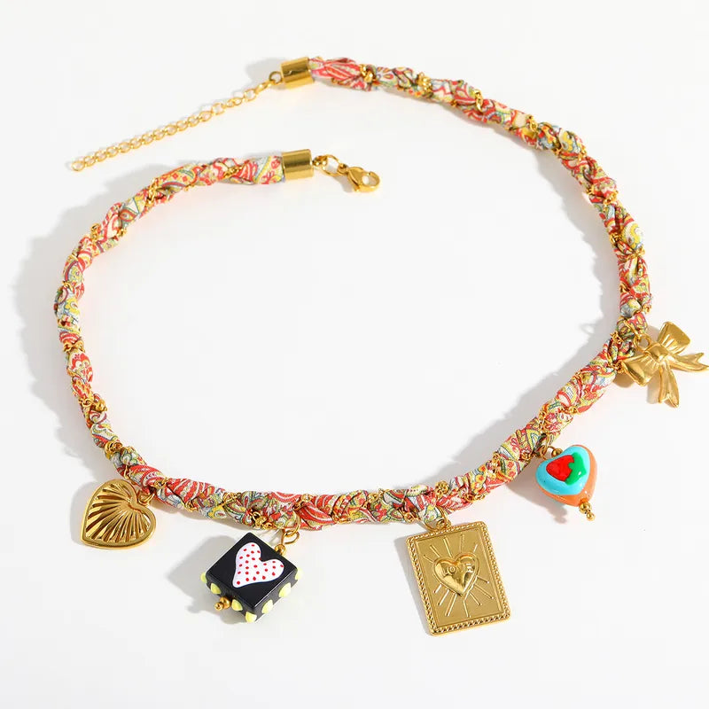 Silk Charm Gold Necklace