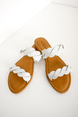 Wick Woven Slide Sandal - White