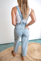 Wide-Leg Relaxed Denim Overalls