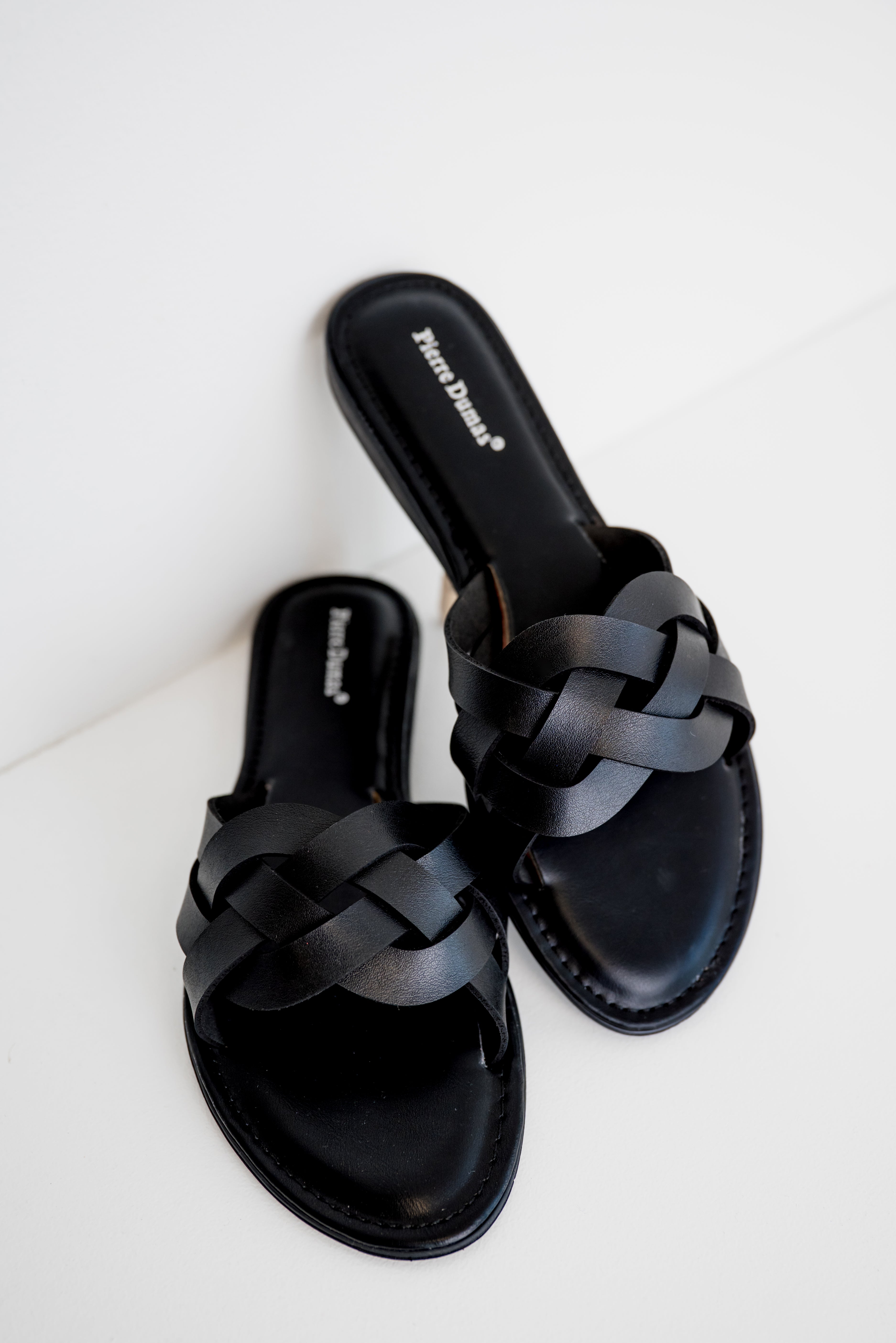 Woven Slide Sandal - Black