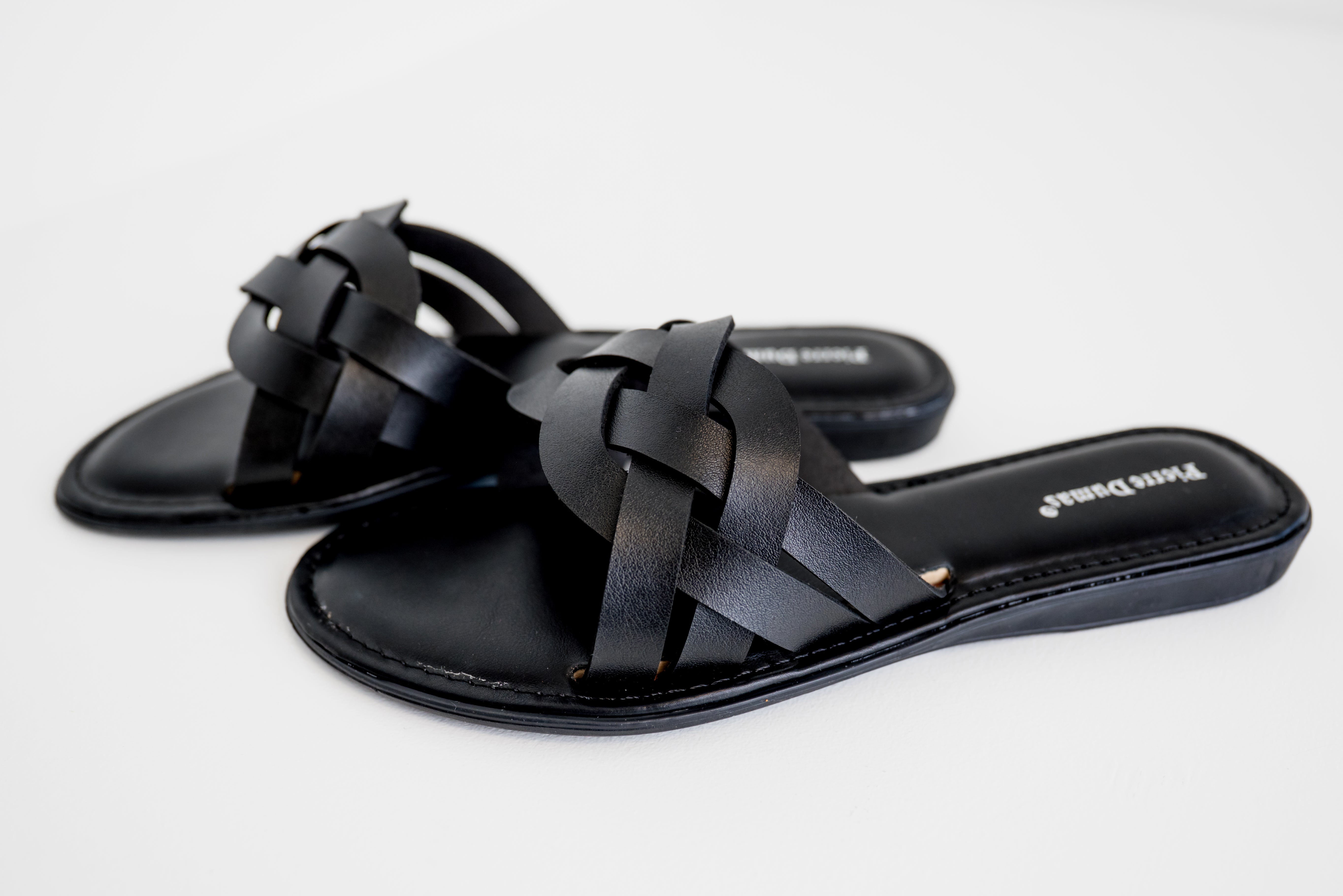 Woven Slide Sandal - Black