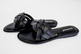 Woven Slide Sandal - Black