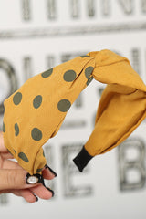 Wide Dot Headband - Yellow