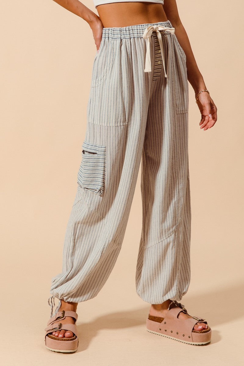 Festive Stripe Pants - Denim
