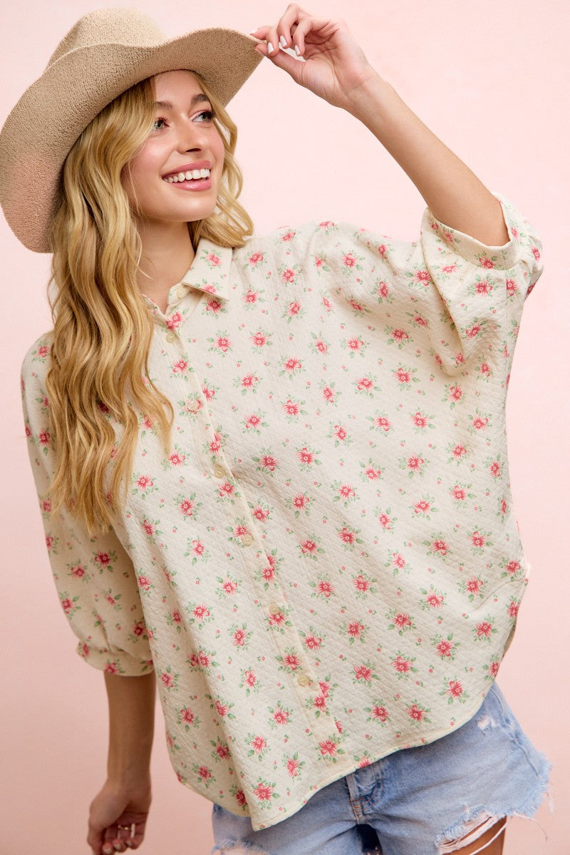 Flower Print Dolman Top - EOS Final Sale