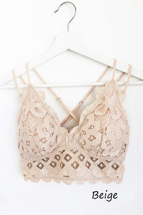 Crochet Lace Bralette - Taupe | DOORBUSTER FINAL SALE