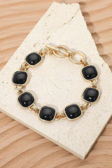 Stone Edge Toggle Bracelet - Black