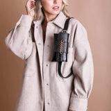 Chic Croc-Embossed Faux Leather Belt Bag - Black