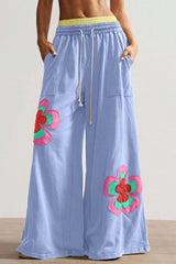 Patchwork Paradise Pants - Blue