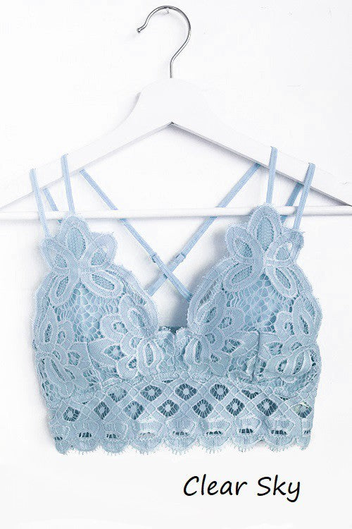 Crochet Lace Bralette - Blue | FINAL SALE