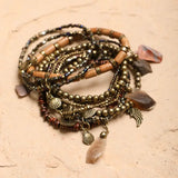 Boho Stone and Bead Stack Bracelet