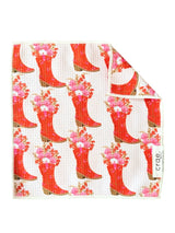 Crae Home: Boots in Bloom Double-Sided Washcloth