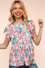 Garden Breeze Flutter Peplum Top
