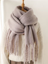 Cloud Nine Tassel Scarf - Light Gray