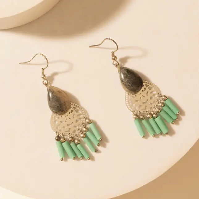 Cantina Turquoise Earrings in Night Silver