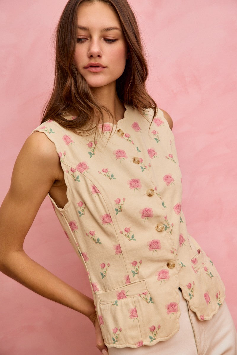 Pretty in Petals Vest - EOS Final Sale
