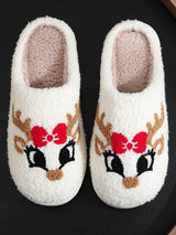 Reindeer With Bow Slippers