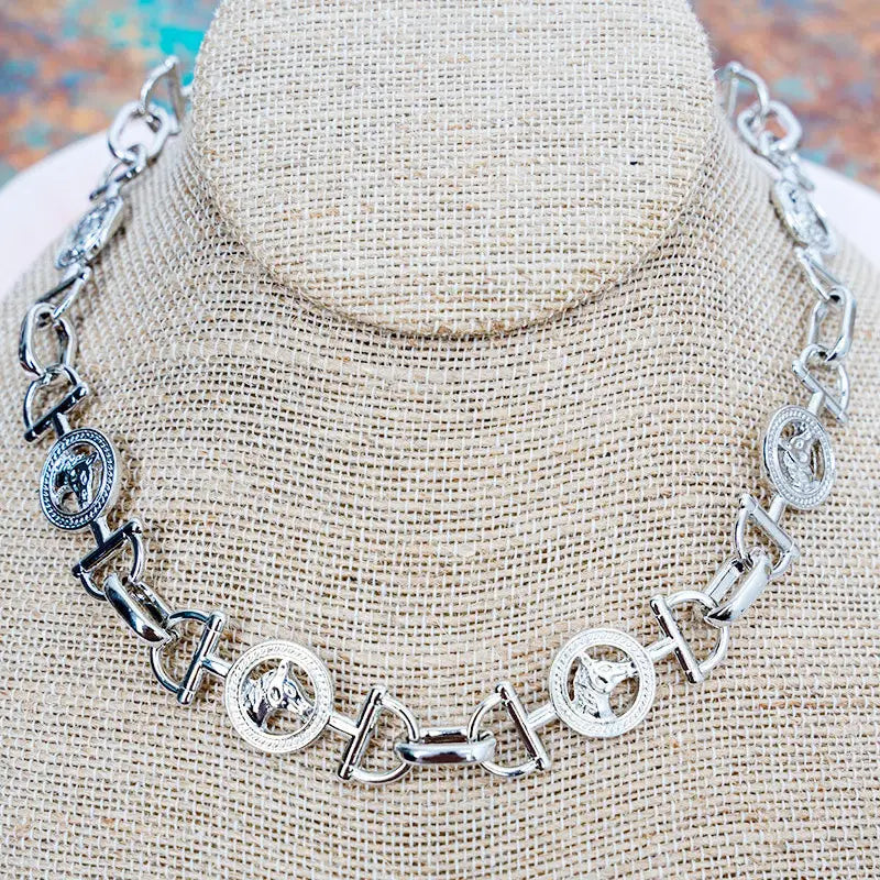 Crystal Avenue Derby District Silvertone Necklace