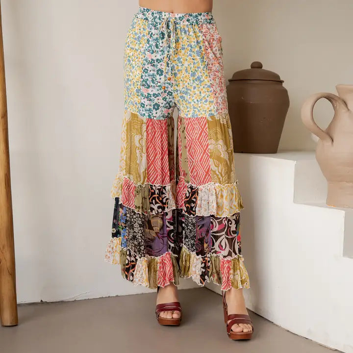 Desert Dream Wide Leg Lace Pants - Natural