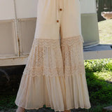 Desert Dream Wide Leg Lace Pants - Latte