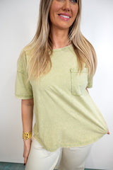 Natural Fade Knit Top - Green