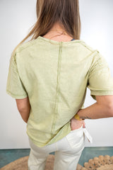 Natural Fade Knit Top - Green