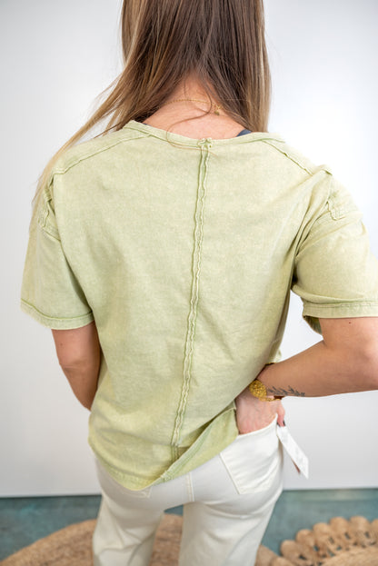 Natural Fade Knit Top - Green *Final Sale*