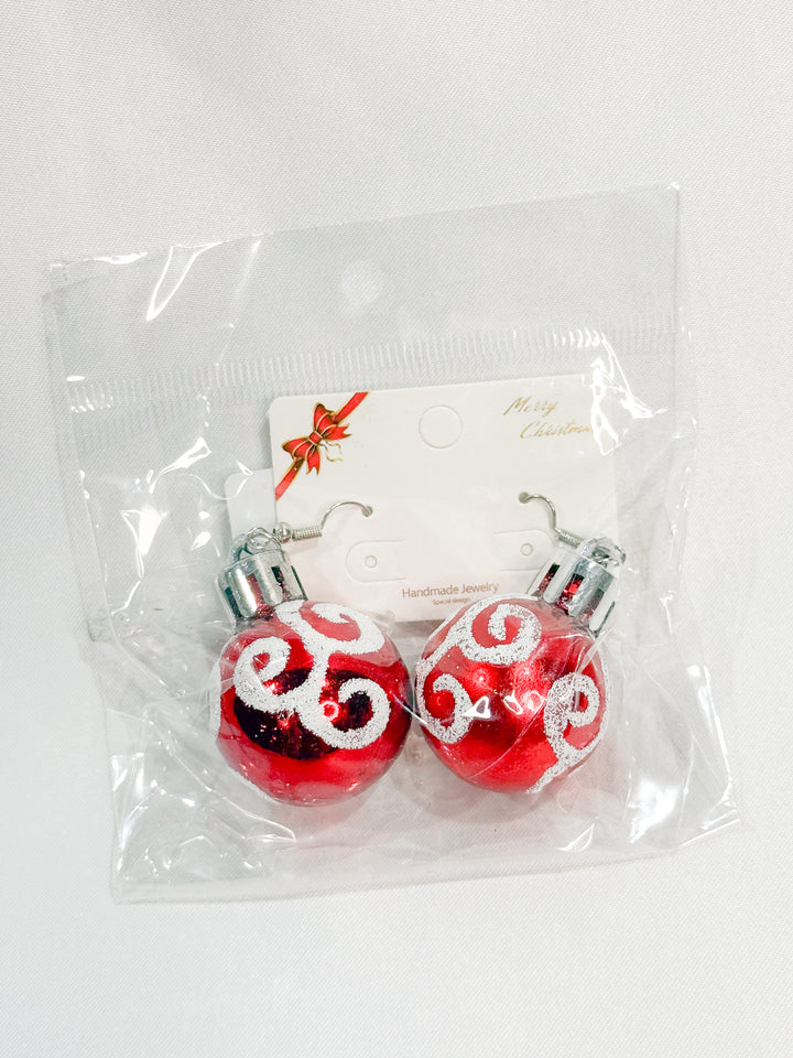 Christmas in July: Red Ornament Earrings
