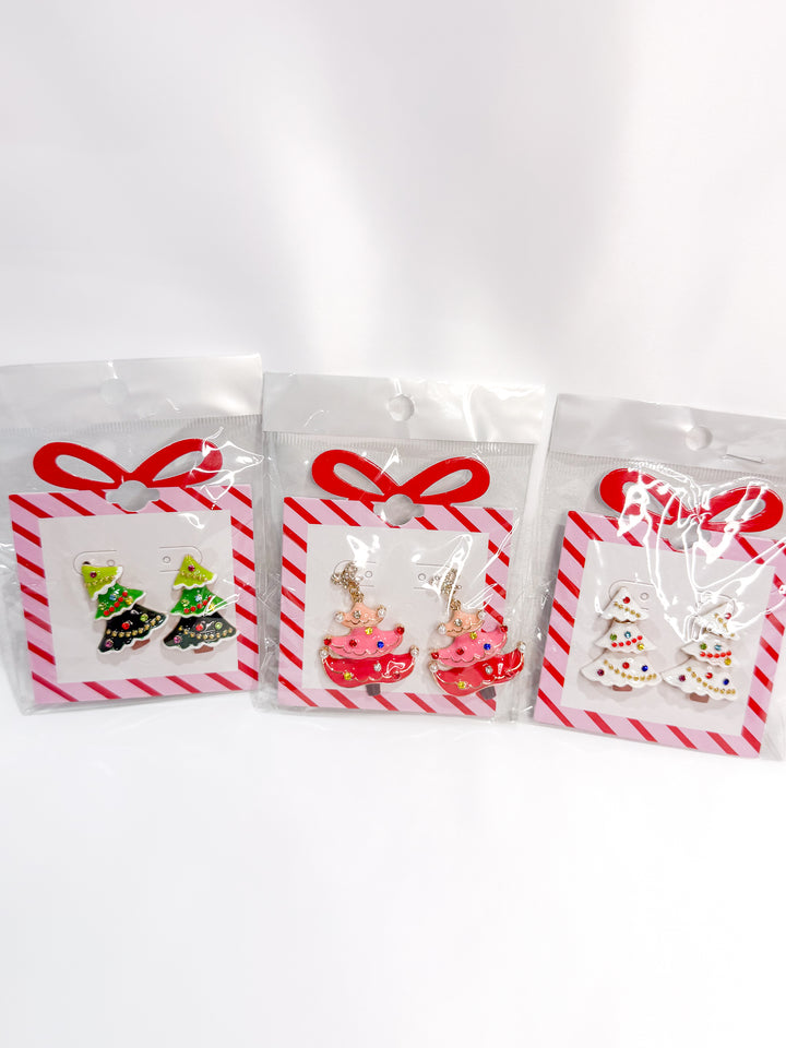 Christmas in July: Christmas Present Tree Earrings