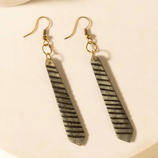 Driftline Drop Earrings in Iron Stripe