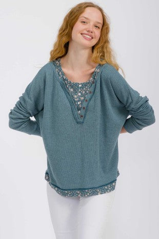 Blooming Henley Top *Final Sale*