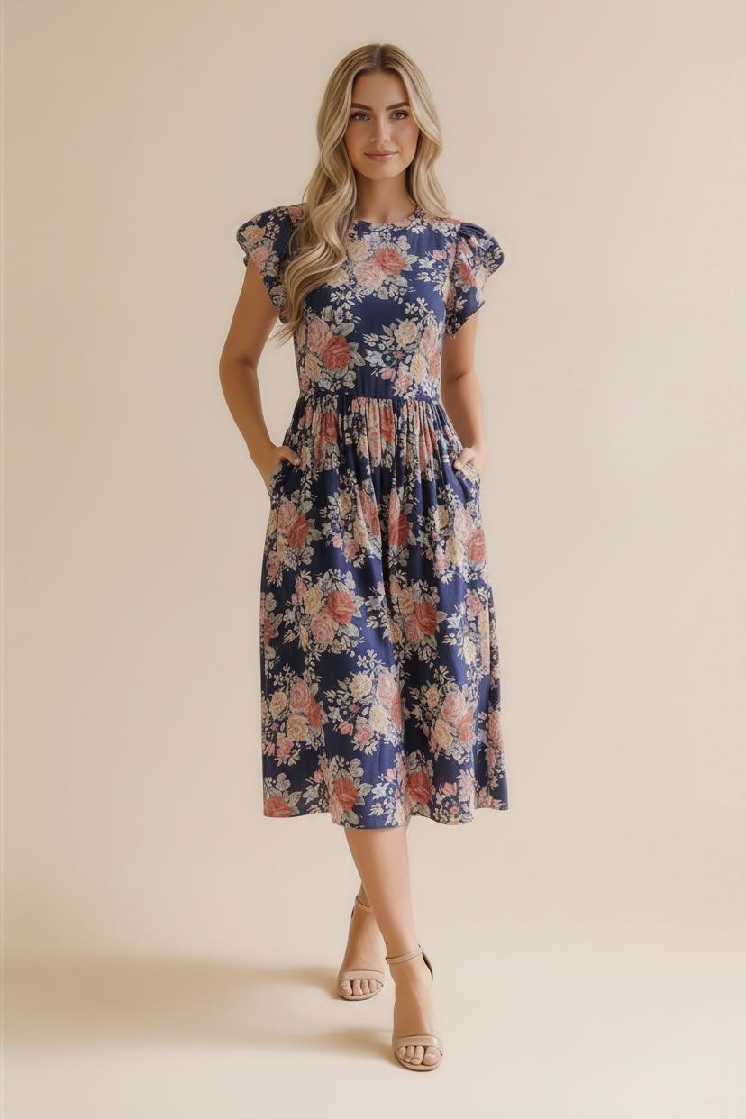 Romantic Bloom Midi Dress