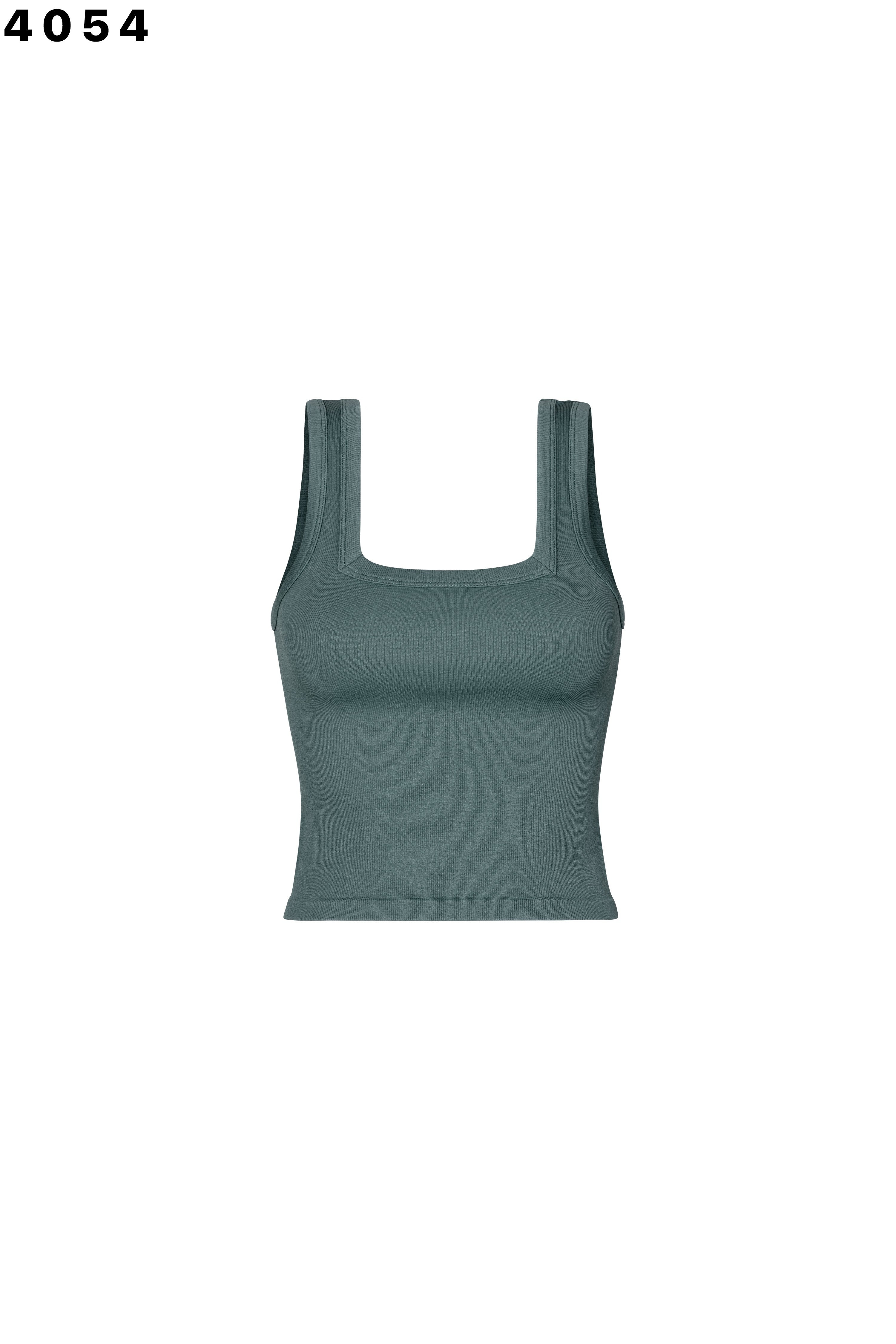 Chic Crop Square Tank - Green